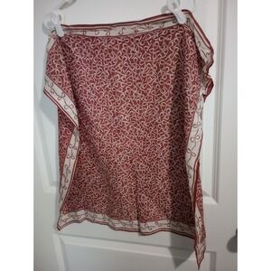 Vintage Totes Rain Scarf 26" Rust Cream Bow Geometric Mod Water Repellent Japan